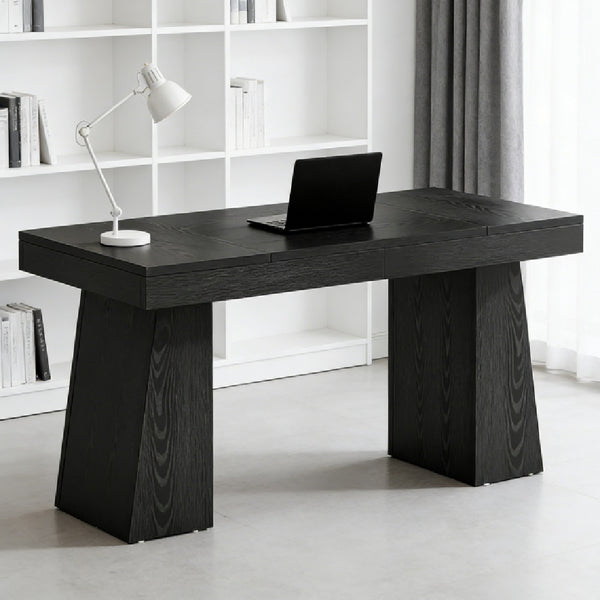 Executive Black Oak Desk — Minimalist Design