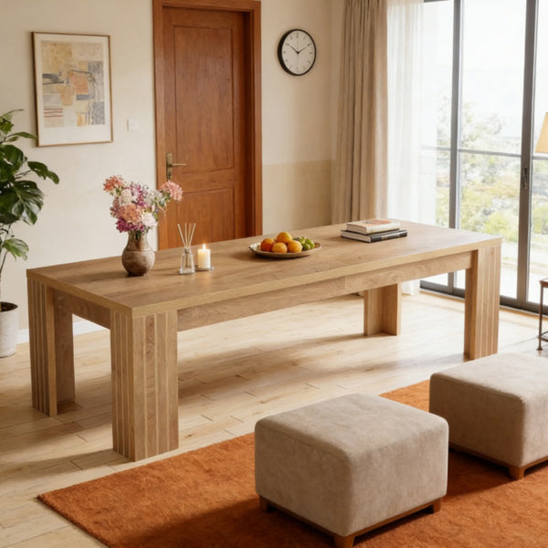 The Nordic Executive Desk — Solid Wood with Wicker Storage