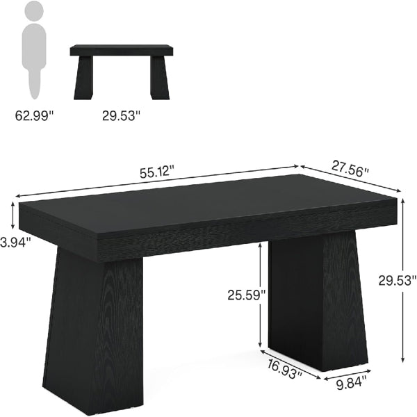 Executive Black Oak Desk — Minimalist Design