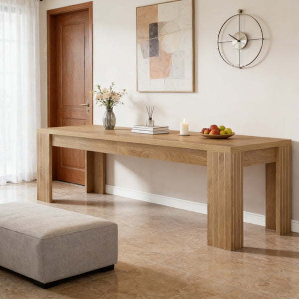 The Nordic Executive Desk — Solid Wood with Wicker Storage