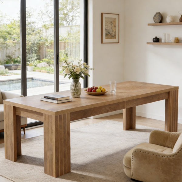 The Nordic Executive Desk — Solid Wood with Wicker Storage